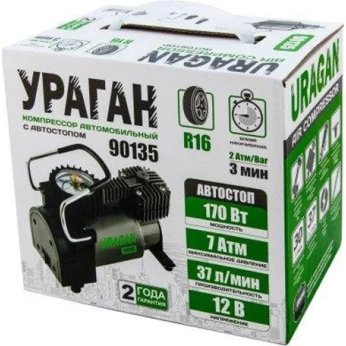 Компресор авомобільний Uragan 90135 37л/хв.