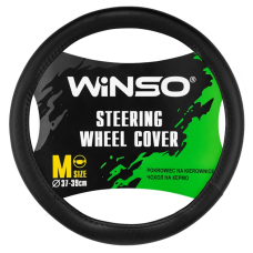 Чохол на кермо 37-39 см. екошкіра, чорний, гладкий, один шов Winso 142120