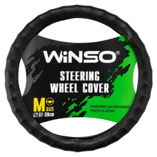 Чохол на кермо 37-39 см. екошкіра, чорний, рельєфний з перфорацією, один шов Winso 142720