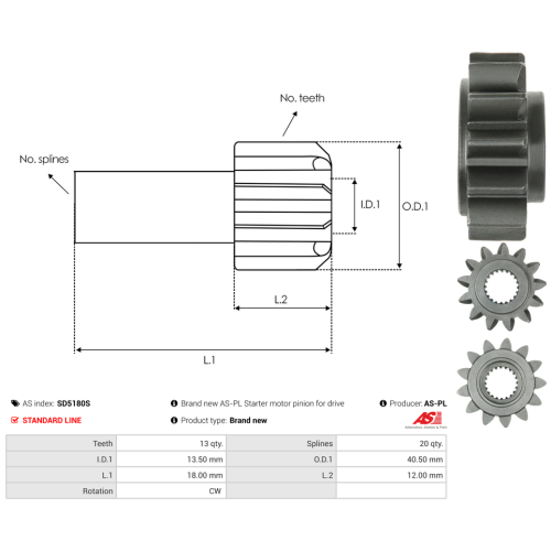 Бендикс (шестерня) SD5180 AS