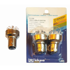 Автолампи 12V P21/5W 2-х контактні LED ISKRA LL 120712-5W біла (к-кт.)