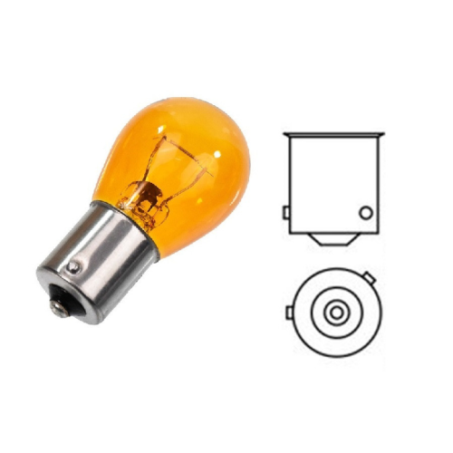 Автолампа 12V PY21/5W 1-контактна, жовта, шт. Balaton