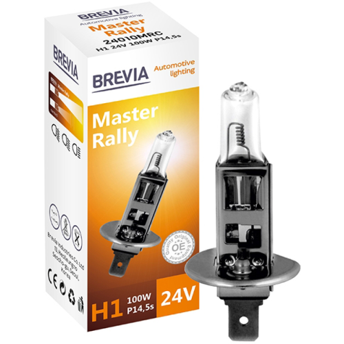Галогенова лампа H1 24V 100W P14.5s Master Rally CP (24010MRC) Brevia (шт.)
