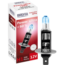 Галогенова лампа Brevia H1 12V 55W P14.5s Power Ultra +60% CP (12010PUC) (шт.)