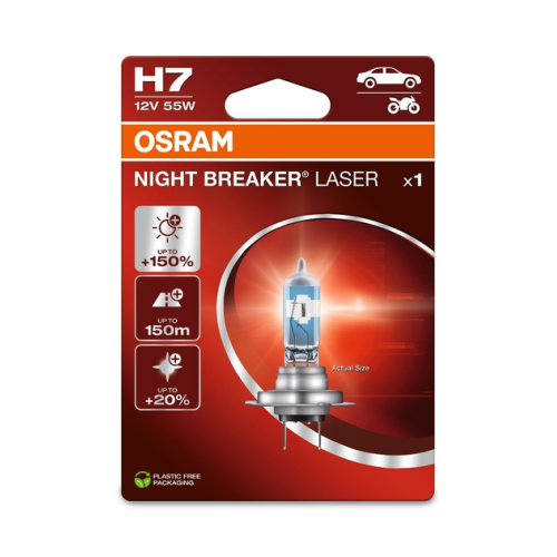 Автолампа H7 12V 55W +150% OSRAM Night Laser 64210NL (шт.)