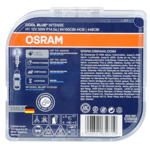 Автолампи Osram Cool Blue Intense H1 55W (64150CBI-HCB) к-кт.