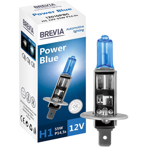 Галогенова лампа H1 12V 55W P14.5s шт. Power Blue CP 12010PBC Brevia