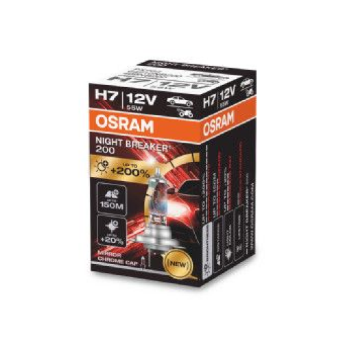 Галогенові лампи H7 Osram Night Breaker 200 64210NB200 +200% 55w PX26d HardDuopet (шт.)